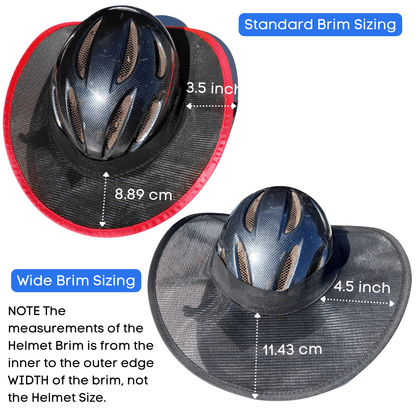 Standard Brim Sizing and Wide Brim Sizing comparison 